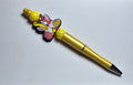 Easter Theme Beaded Ballpoint Pen-Yellow
