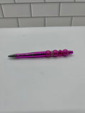 Metallic Pink Beaded Ballpoint Pen Acrylic