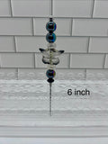 Beaded Pokey/Weeding Tool-6 inch-Black/Butterfly