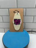 Retro Style Motel Keychain with Sassy Theme-Creamy