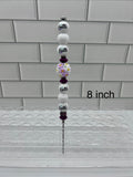 Beaded Pokey/Weeding Tool-8 inch-White/Faith