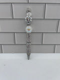 Rhinestone Beaded Ballpoint Pen-Silver/Heart