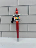 Beaded Ballpoint Pens-Orange with Teacher Theme
