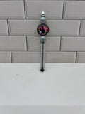 Beaded Stylus/Pen-Gray Acrylic with Veteran Silicone Focal