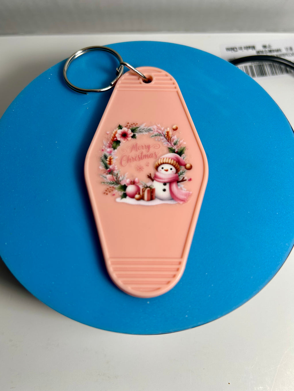 Porte-clés de motel de style rétro avec motif de Noël