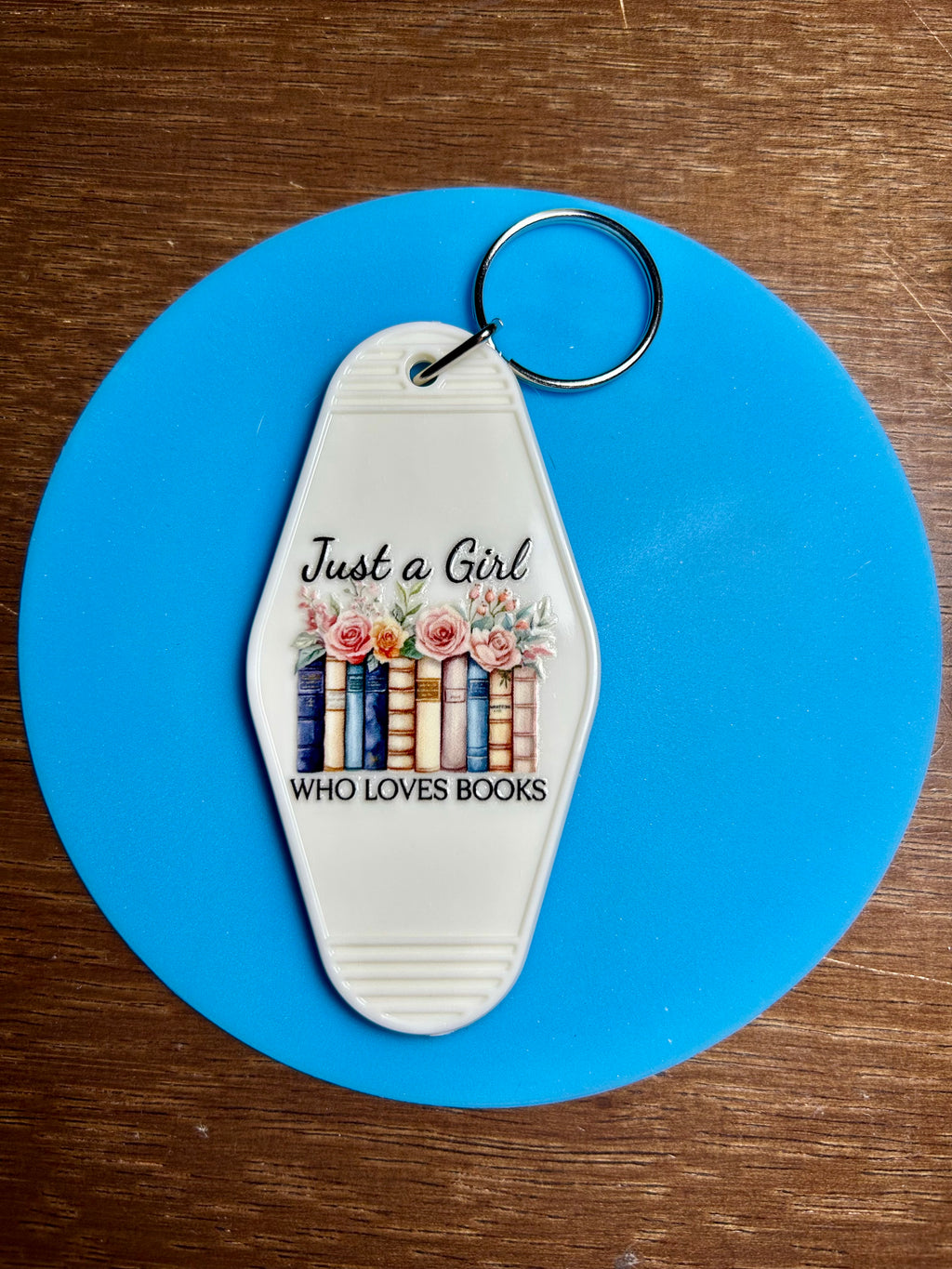 Porte-clés de motel de style rétro sur le thème des livres
