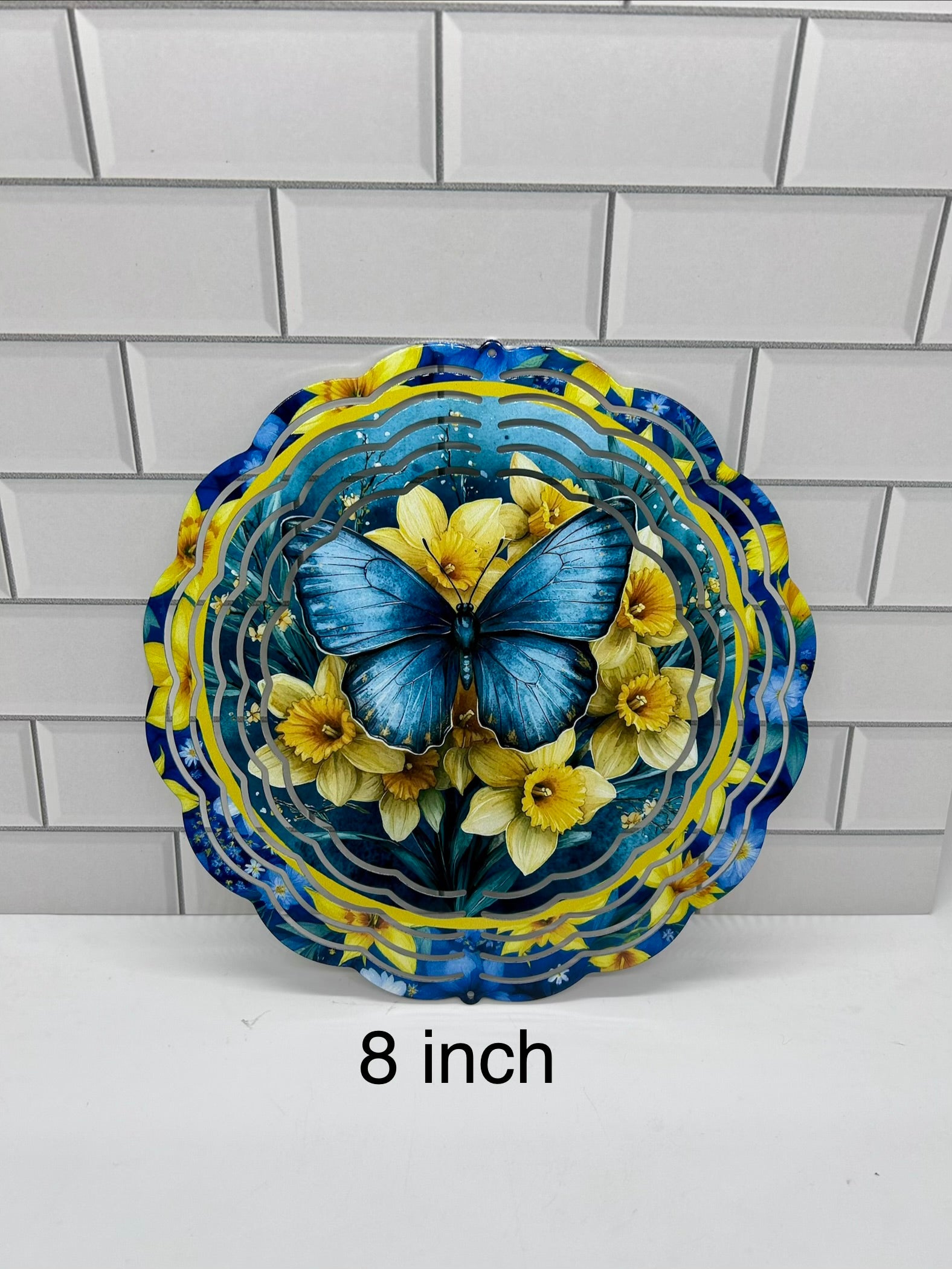 8 in WindSpinner with Butterfly Design