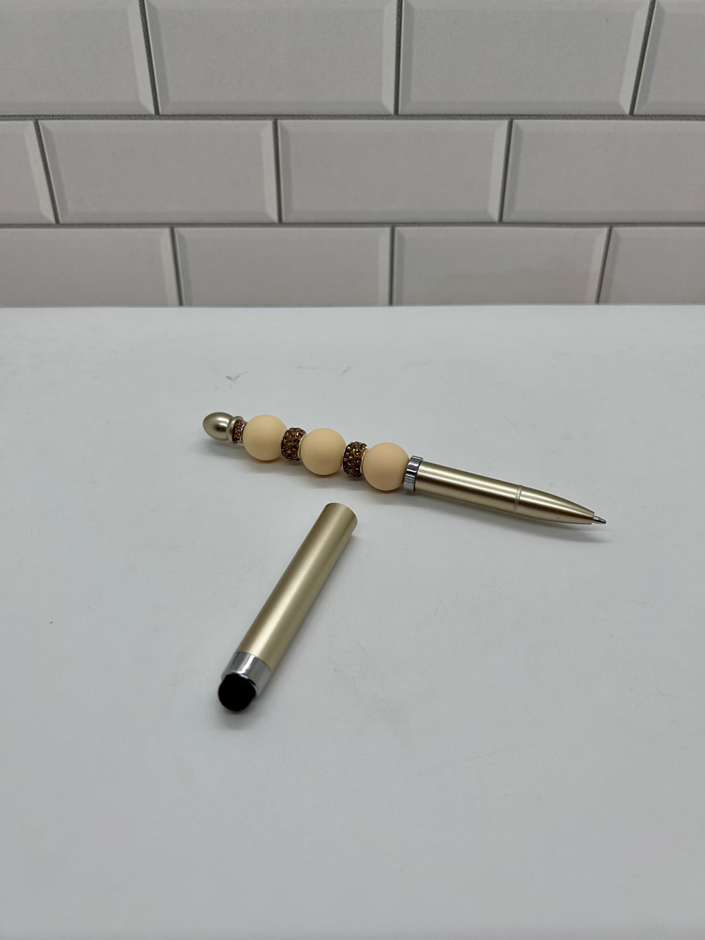 Beaded Stylus/Pen-Gold Silicone