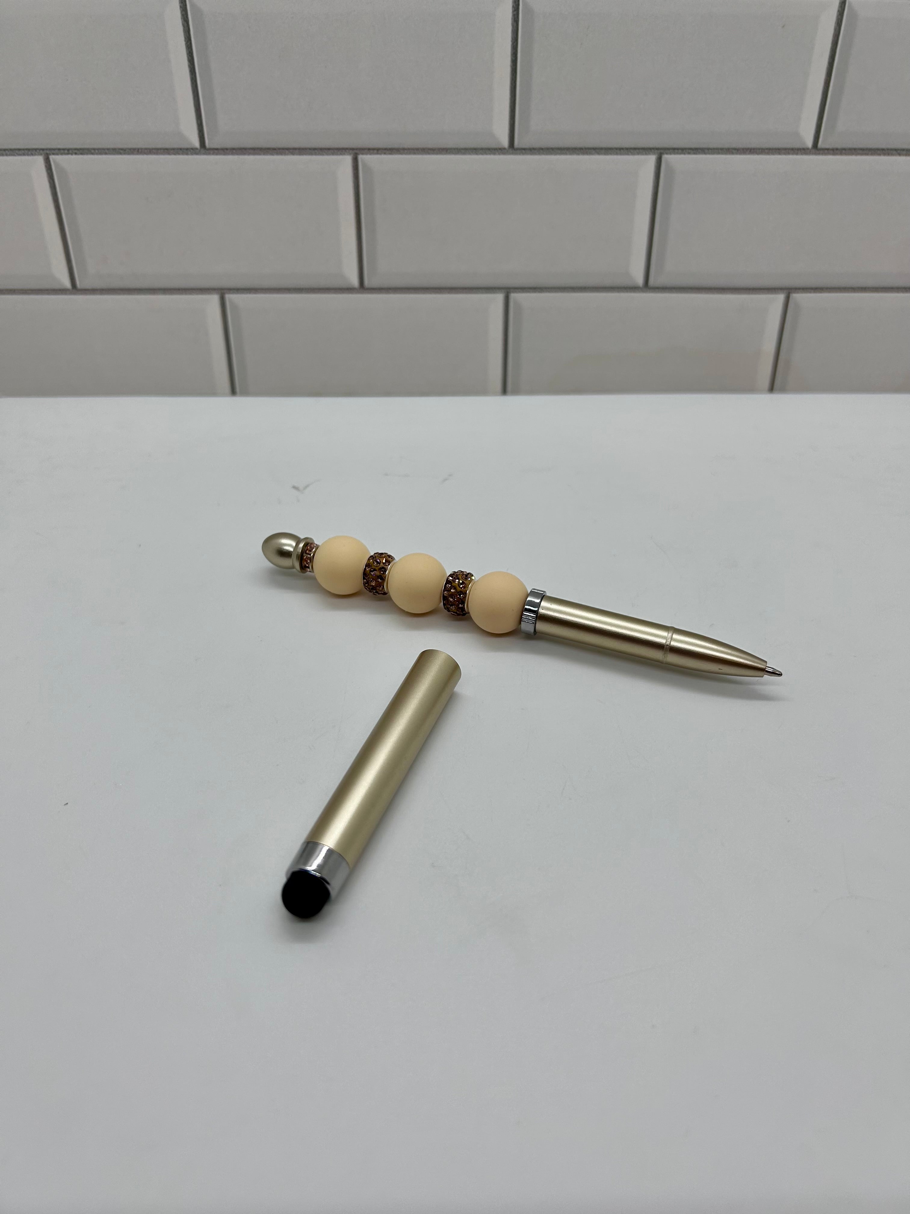 Beaded Stylus/Pen-Gold Silicone