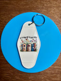 Porte-clés de motel de style rétro sur le thème des livres