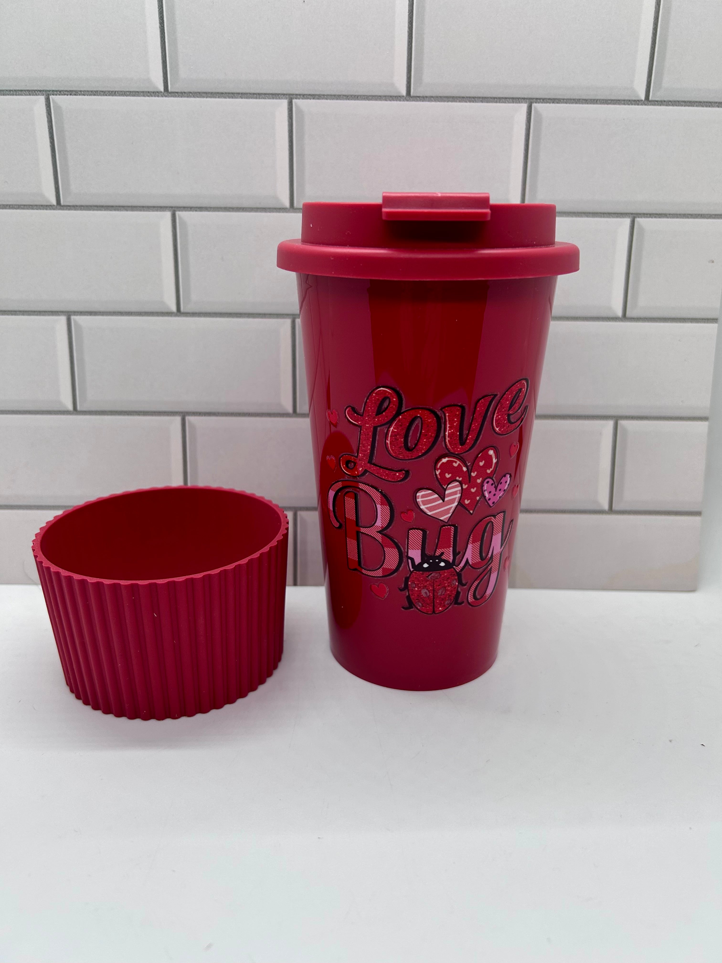 Gobelets en plastique chauds/froids de 530 ml avec motif Saint-Valentin - Rouge
