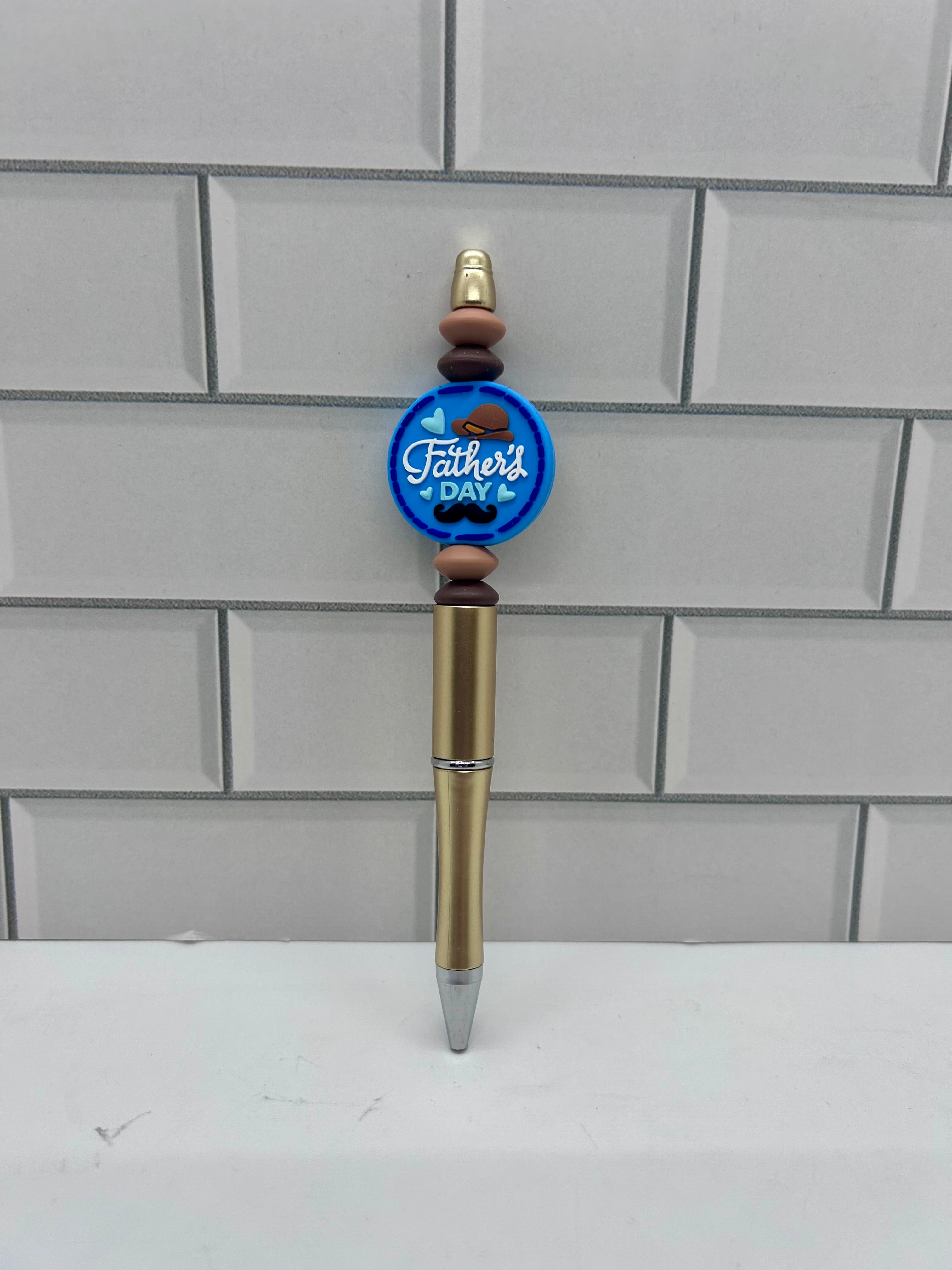Beaded Ballpoint Pens-Gold with Father’s Day Theme