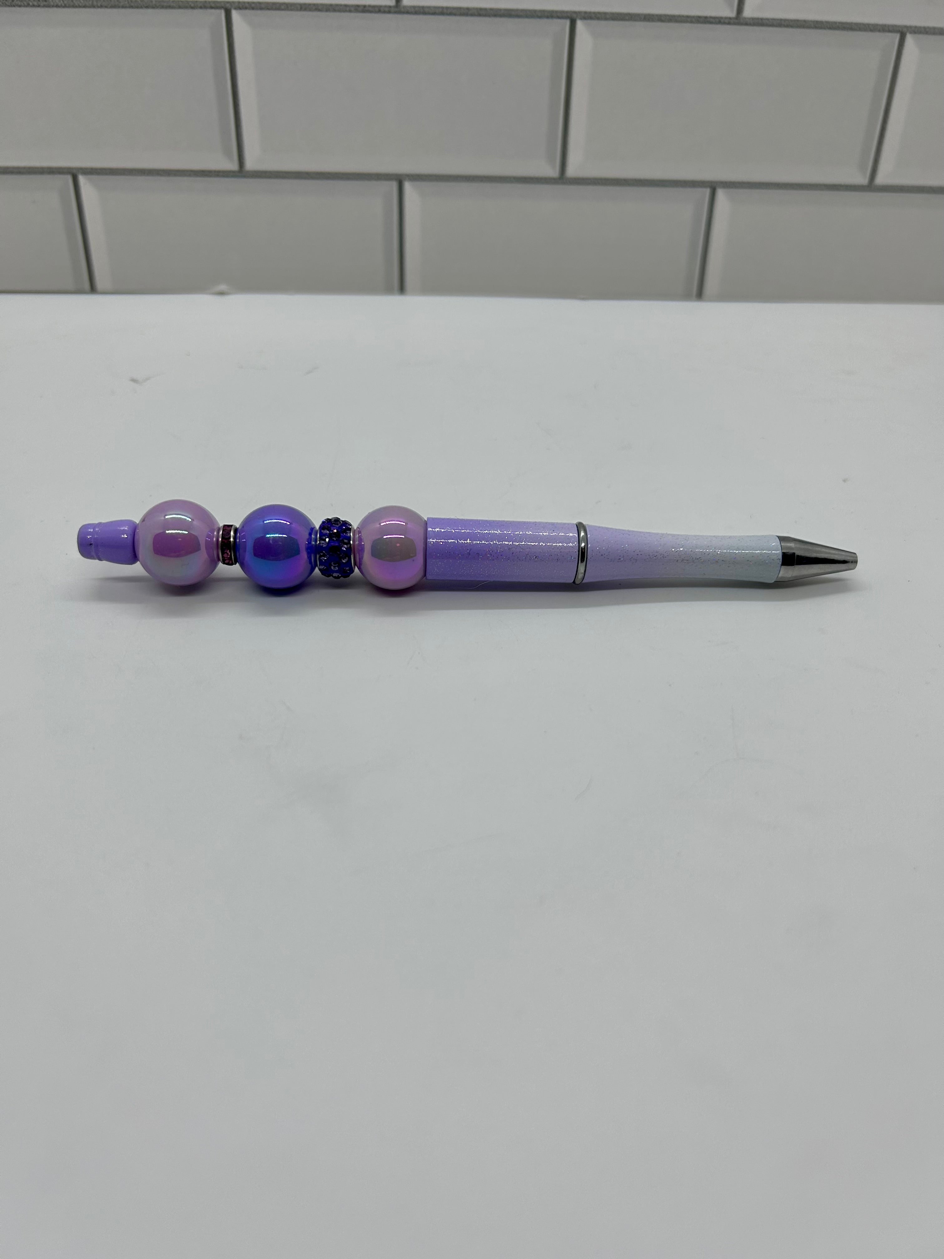 Beaded Ballpoint Pens-Ombre Purple