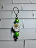 Beaded Cup Charm’s-Green Acrylic with Focal
