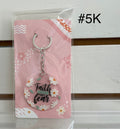 Acrylic Keychain Bundle with Beautiful Design -Includes One lotion & One Gel Pen