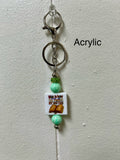 Acrylic Beaded Keychain with Christian Focal