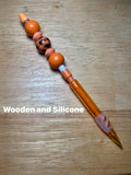 Beaded Mechanical Pencil-Orange Wooden and Silicone