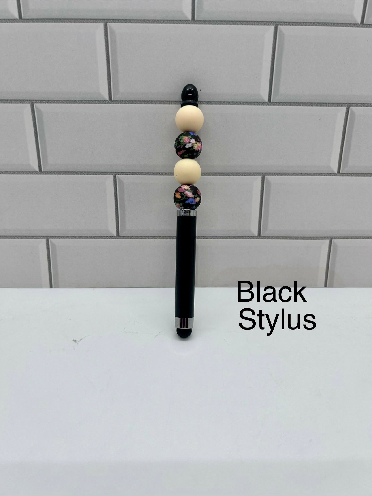 Stylet à perles en silicone noir