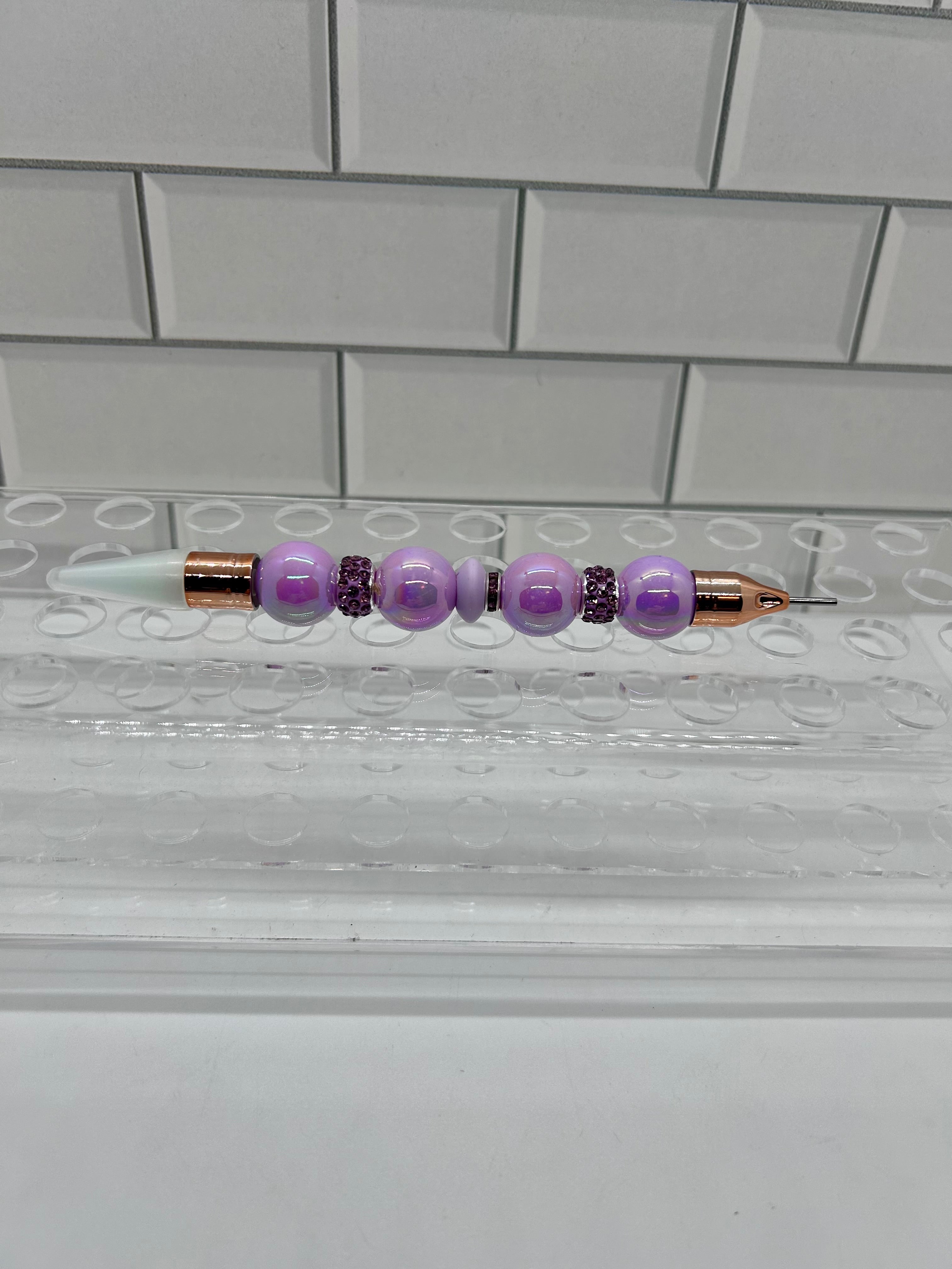 Beadable Rhinestone Picker Dotting Pen-Duel Ended-Purple