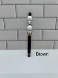 Beaded Stylus/Pen-Brown Silicone