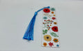 Acrylic Bookmark with Blue Colored Tassel, Floral Theme