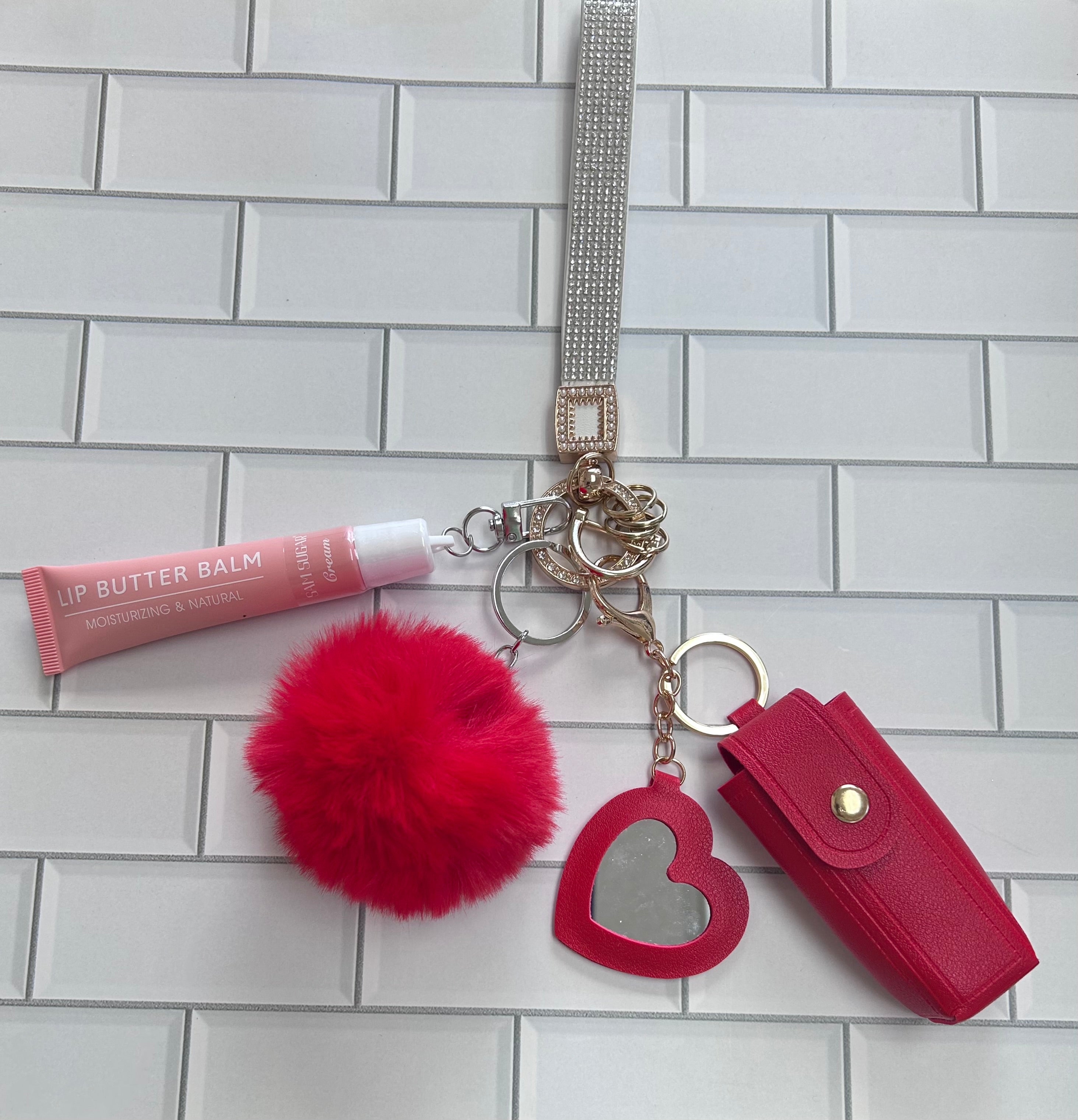 Wristlet Bling Keychain Bundle-Red with Cream Flavor