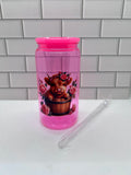 16 oz Acrylic Ombre Tumbler with Highland CowTheme-Pink