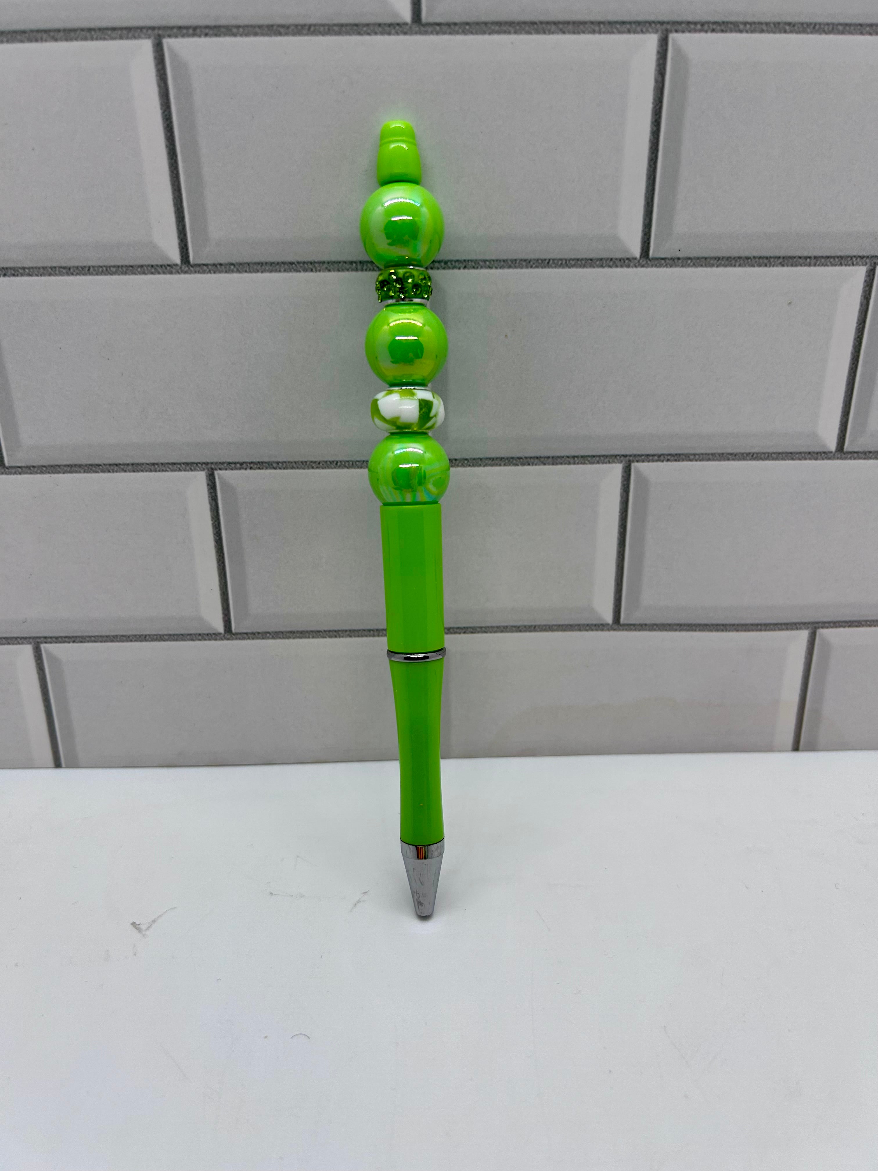 Beaded Ballpoint Pen- Green Acrylic