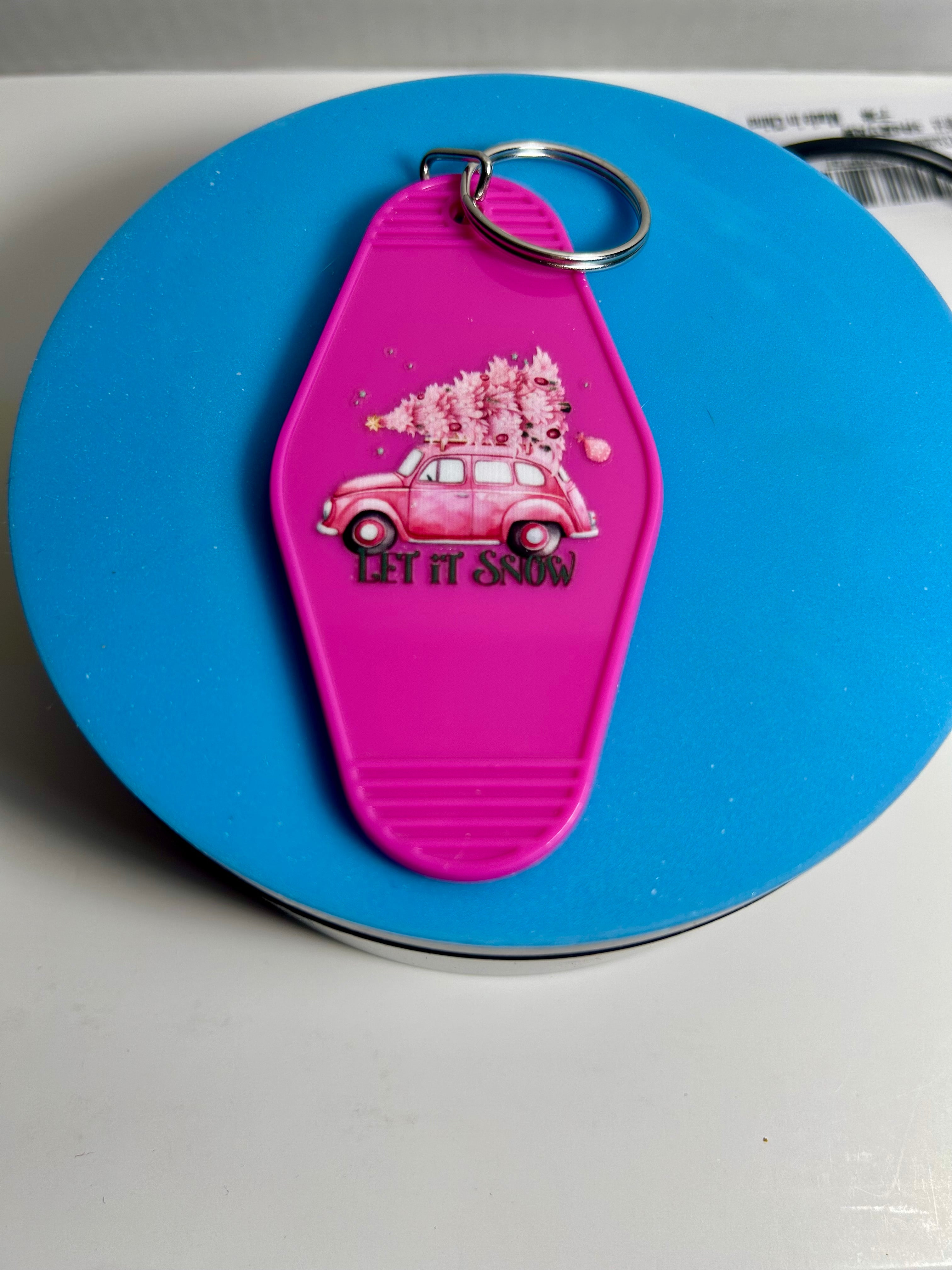 Porte-clés de motel de style rétro avec motif de Noël
