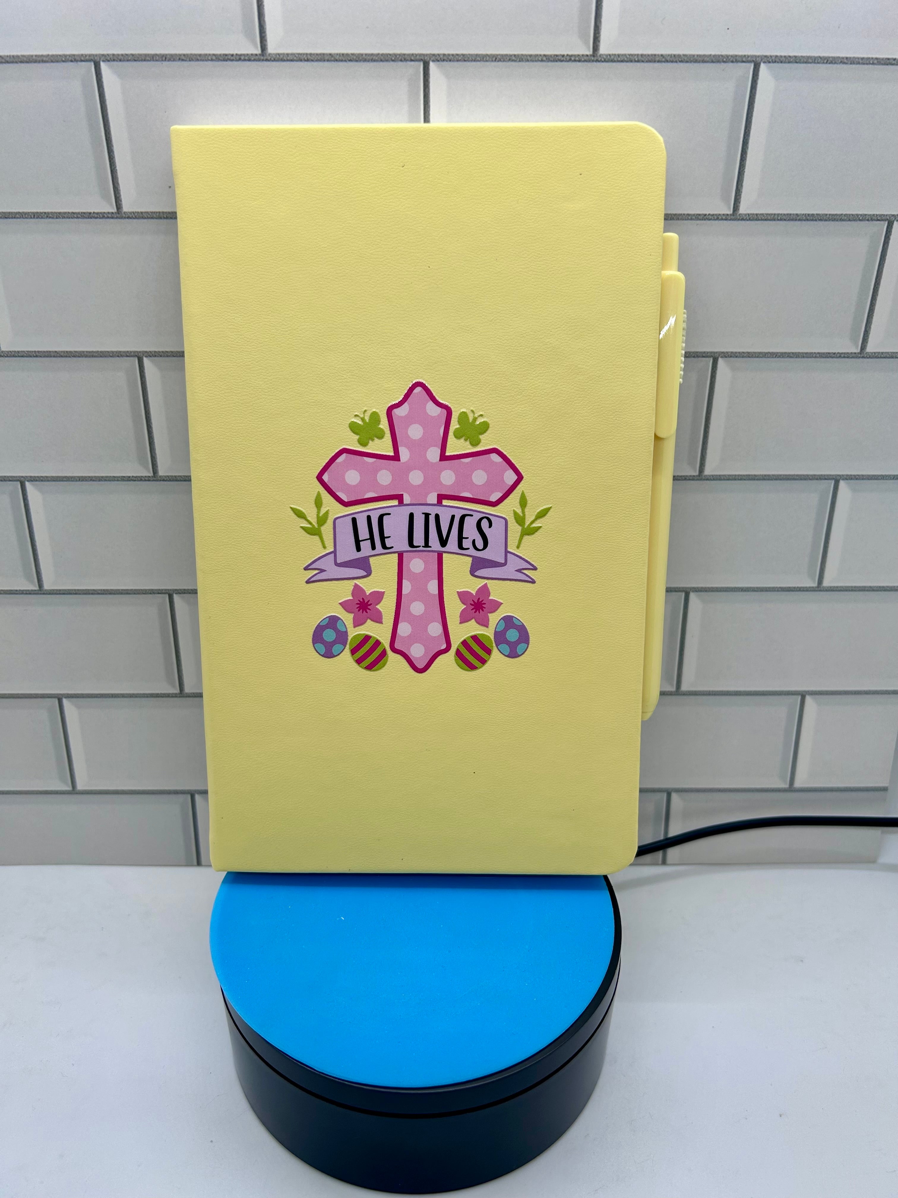 A5 Blank Lined Journal Featuring A beautiful Easter Design-Yellow