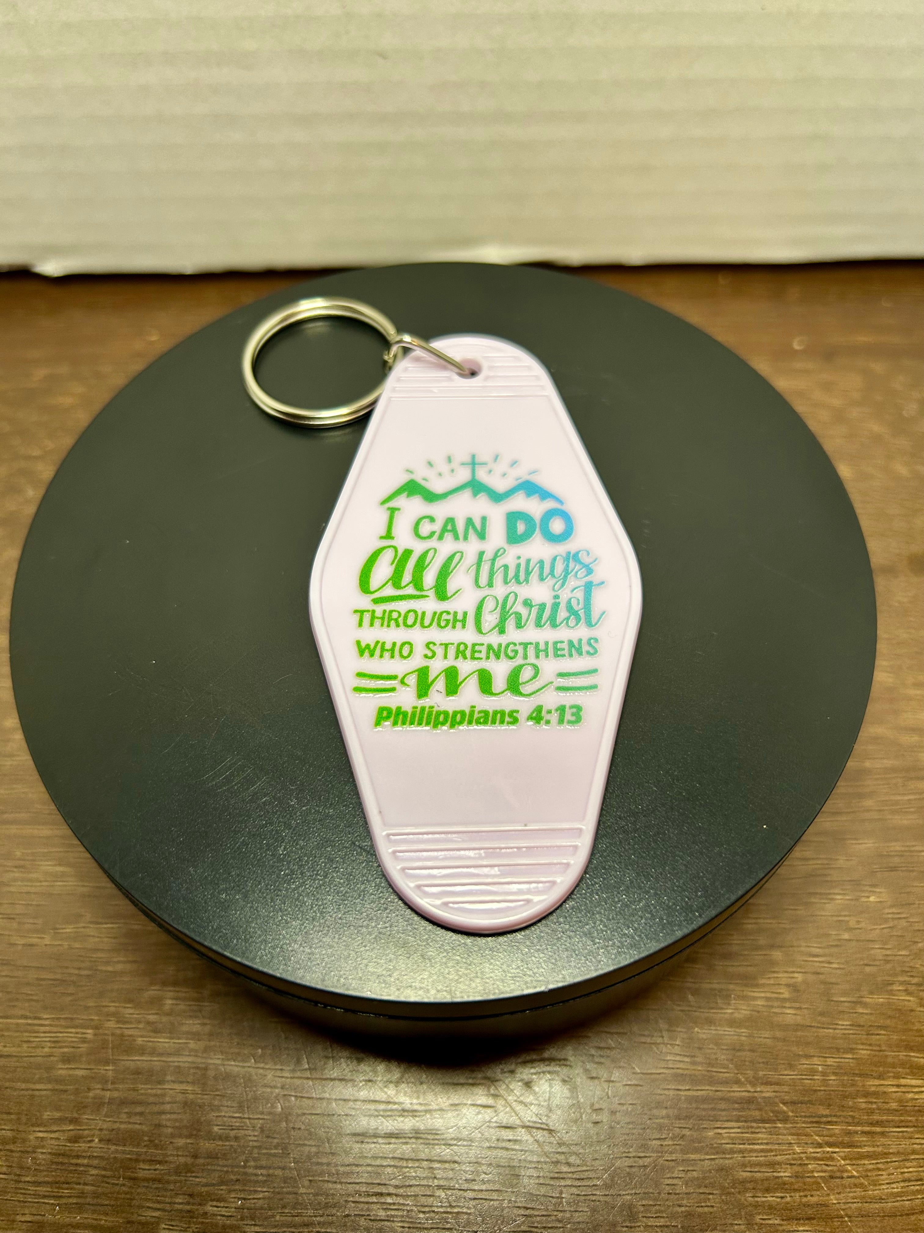 Retro Style Motel Keychain With Design