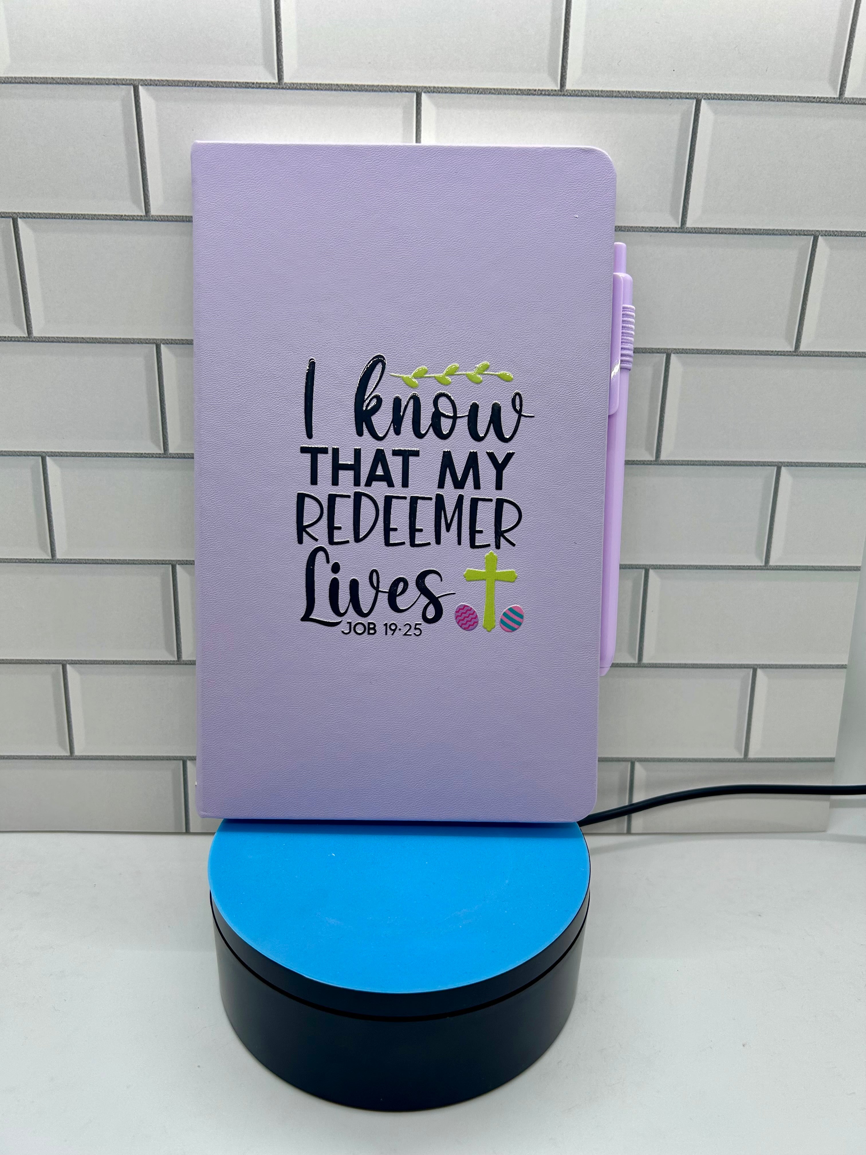 A5 Blank Lined Journal Featuring A beautiful Easter Design-Purple