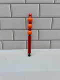 Beaded Stylus/Pen-Orange Acrylic