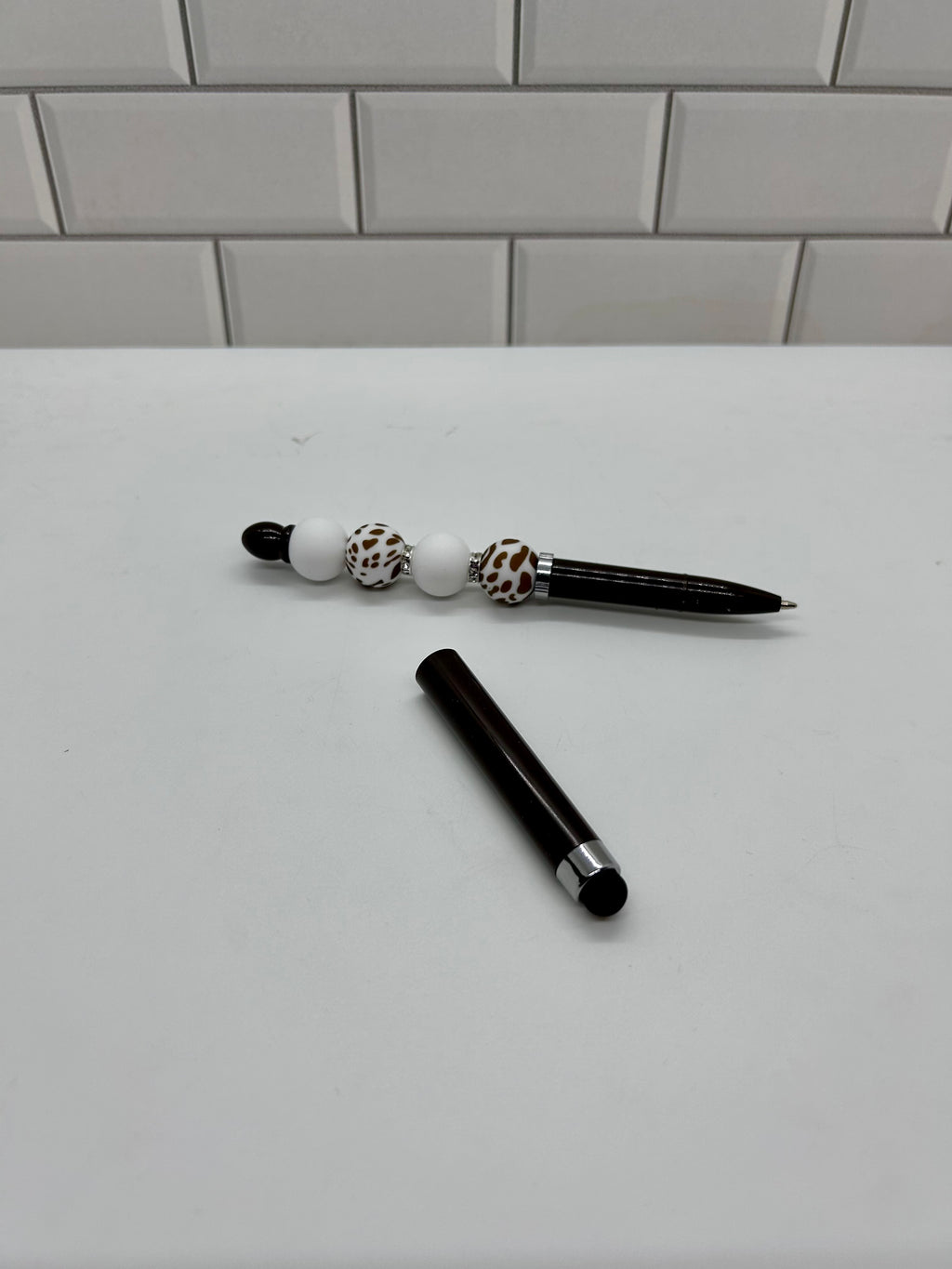 Beaded Stylus/Pen-Brown Silicone