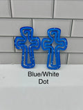 Acrylic  4 inch x 2.5 inch Jumbo Cross Paper Clips-Blue