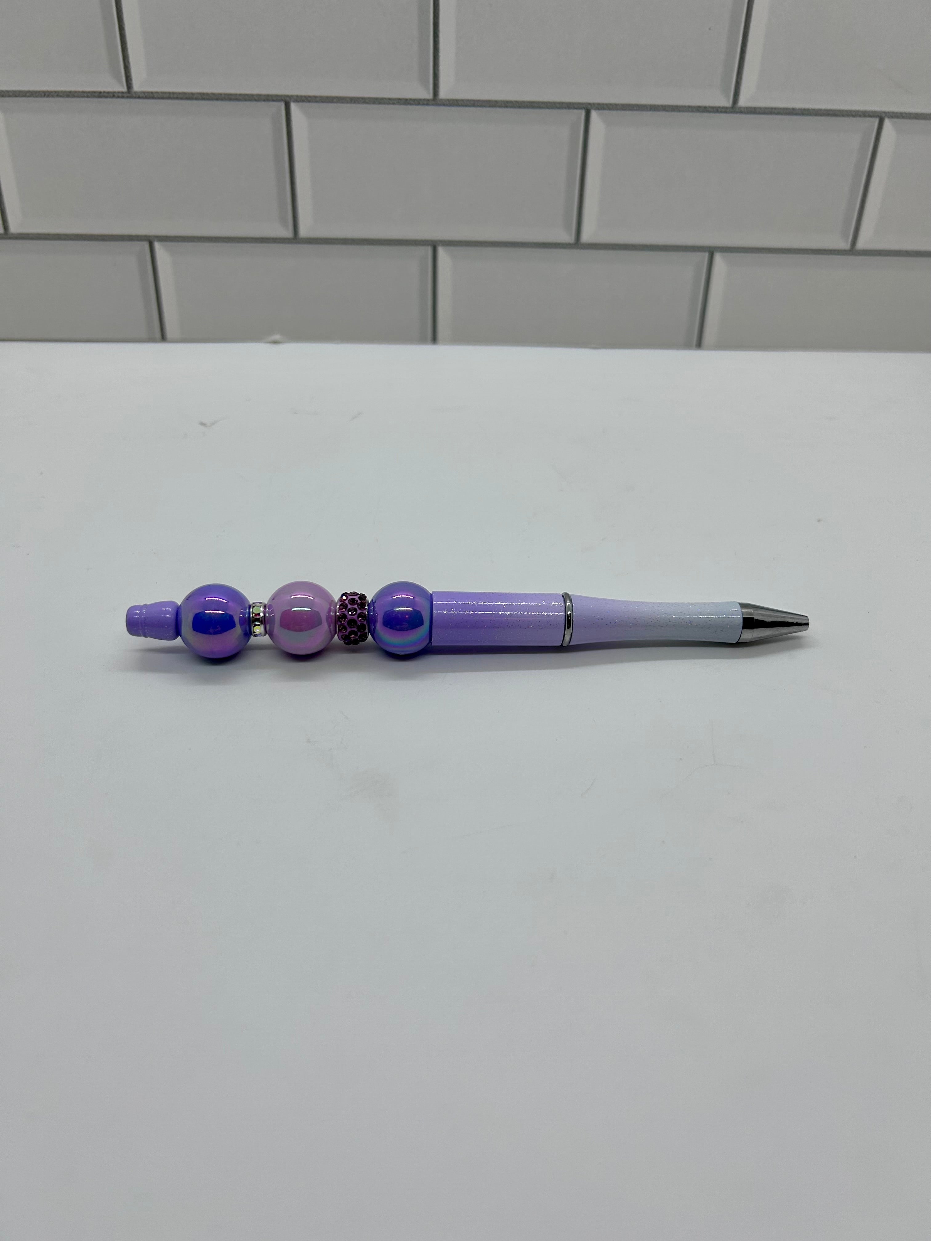 Stylos bille à perles-Acrylique dégradé violet