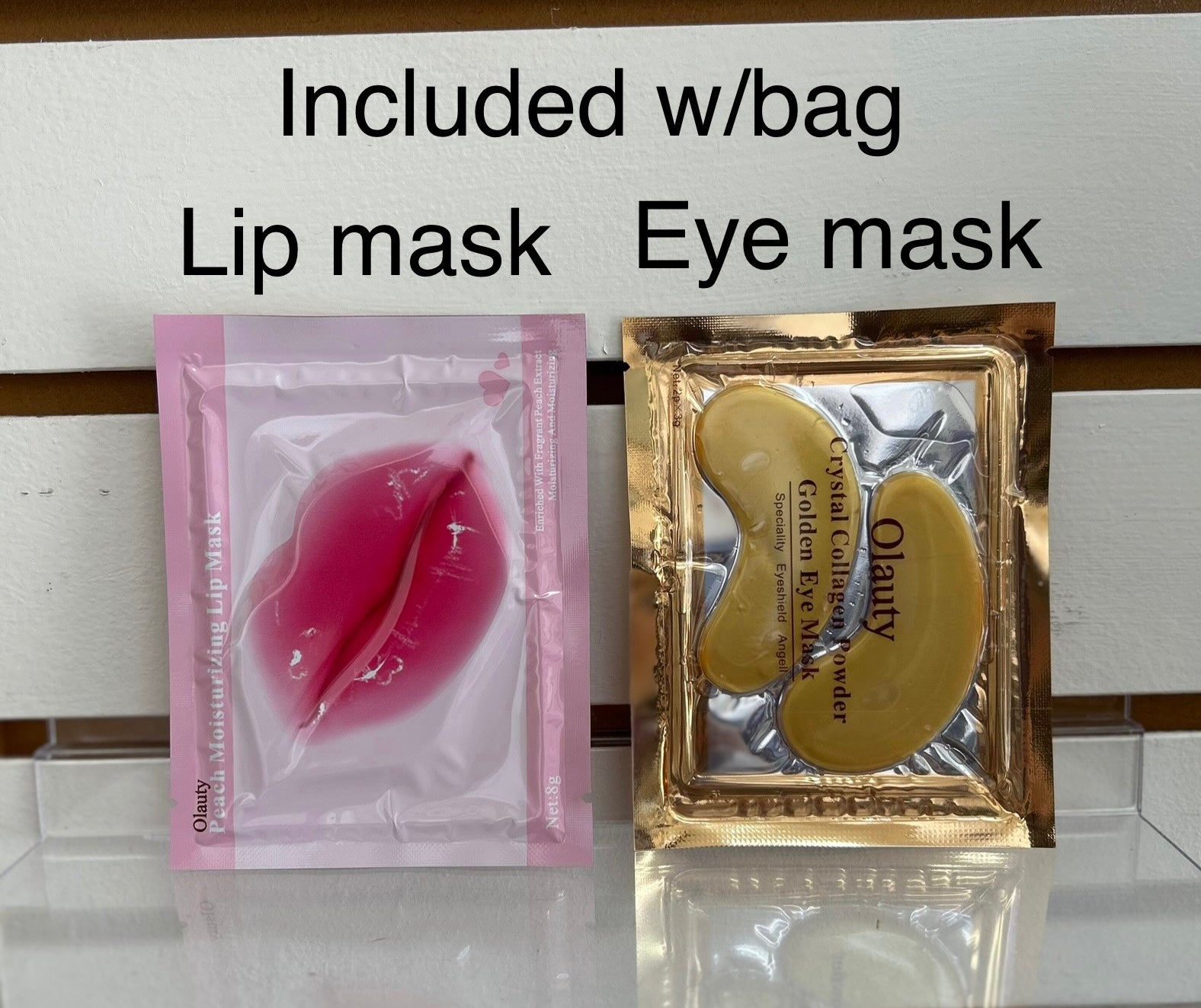 Makeup Bag Bundle with Beautiful Design -Includes One Eye Mask, One Lip Mask and One Hand Lotion