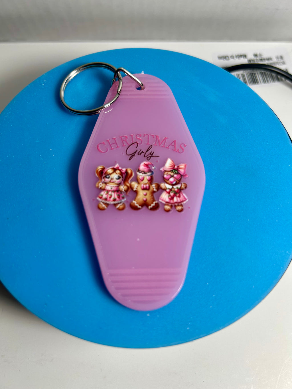 Porte-clés de motel de style rétro avec motif de Noël