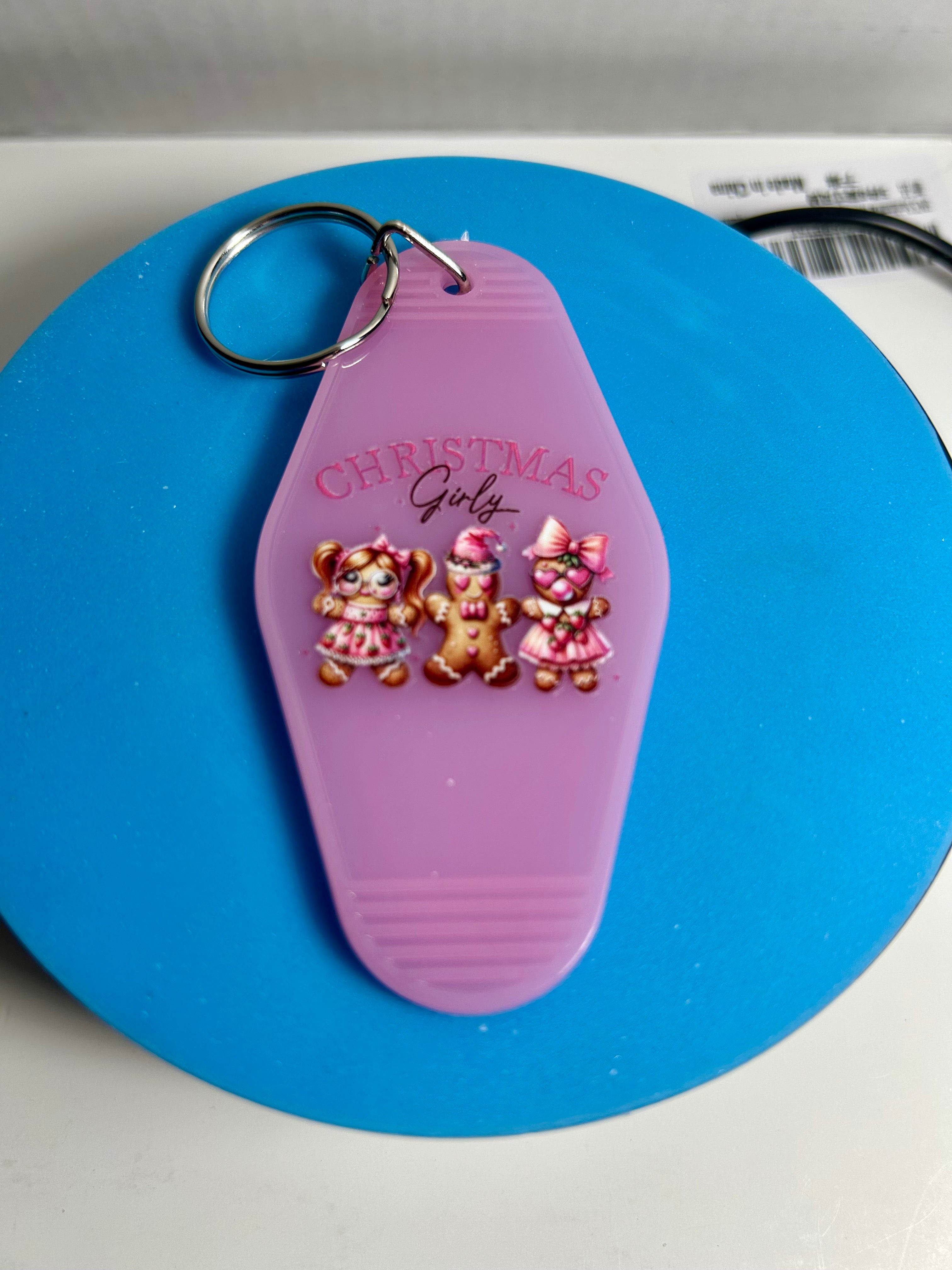 Porte-clés de motel de style rétro avec motif de Noël