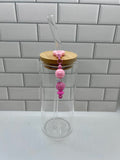 Beaded Straw Charm-Pink