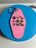 Retro Style Motel Keychain With Christmas Design
