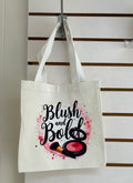 Canvas Mini Tote Bag With White Handles, Featuring a Beautiful Makeup Design. 10x10 inches