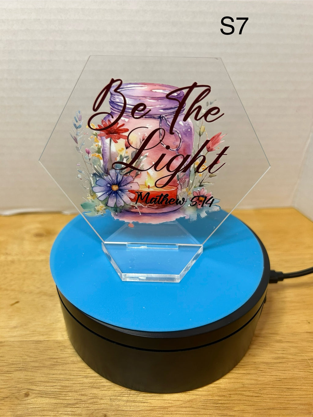 Acrylic Hexagon 4.5 Inch Sign featuring a Beautiful Design