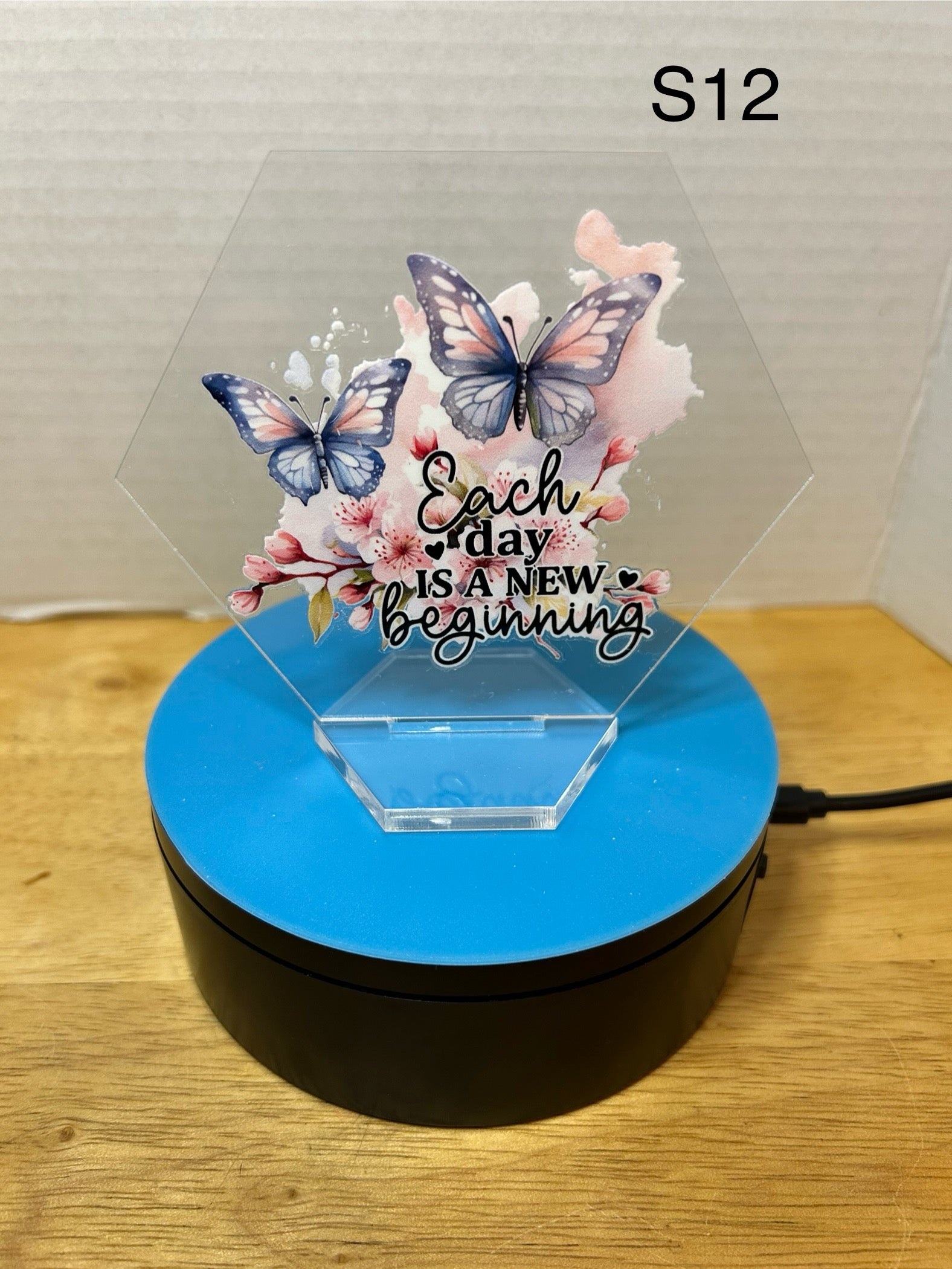 Acrylic Hexagon 4.5 Inch Sign featuring a Beautiful Design