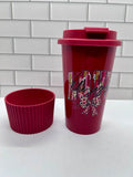 18 oz Hot/Cold Plastic Tumblers with Inspiration Design-Red