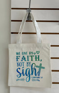 Canvas Mini Tote Bag With White Handles, Featuring a Beautiful Inspirational Design. 10x10 inches