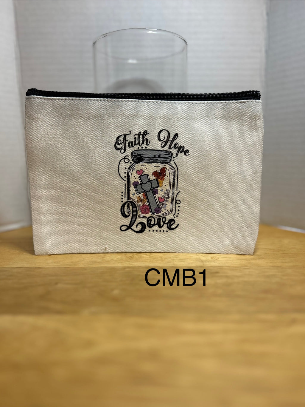 Trousse de maquillage en toile avec un beau motif, 14,5 cm x 20 cm