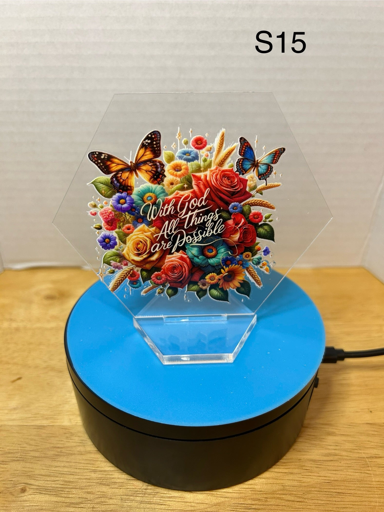 Acrylic Hexagon 4.5 Inch Sign featuring a Beautiful Design