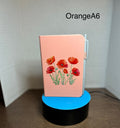A6 Blank Lined Journal Featuring A beautiful floral Design-Orange