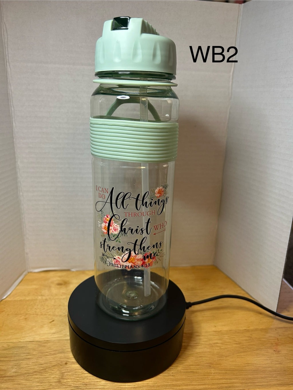 Bouteille d'eau en plastique de 887 ml avec poignée et paille, au design élégant
